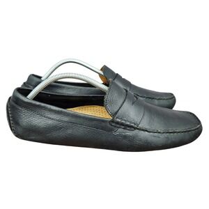Cole Haan Howland Driving Shoes Penny Loafers Mens 10.5 Black Leather Slip On‎